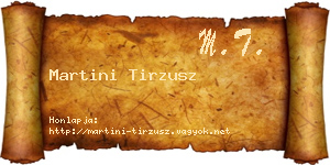Martini Tirzusz névjegykártya